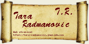 Tara Radmanović vizit kartica